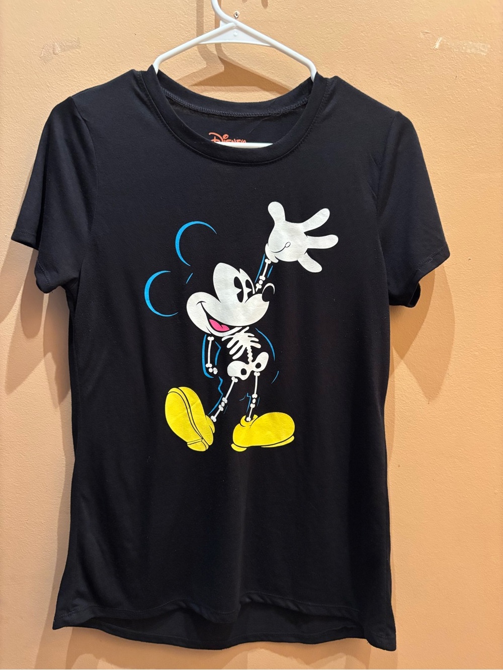 Disney Mickey Mouse Skeleton Halloween Graphic Short Sleeve Tee Size Medium